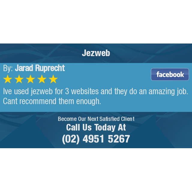 jezwebdesign's tweet image. 5 Star: Jarad R. &quot;Ive used jezweb for 3 websites and they do an amazing job. Cant recommend them enough.&quot; bit.ly/2Cz9o8O