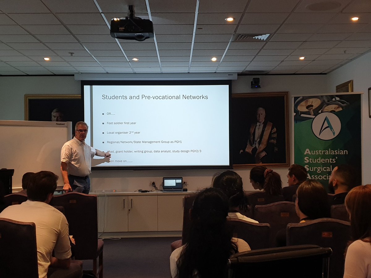 A privilege to hear one of our biggest 'champions' Dr <a href="/PPockney/">Peter Pockney</a> guide our keen Aus and NZ students to what is possible. #collaborativeresearch is coming to Australasia as one unstoppable wave!!