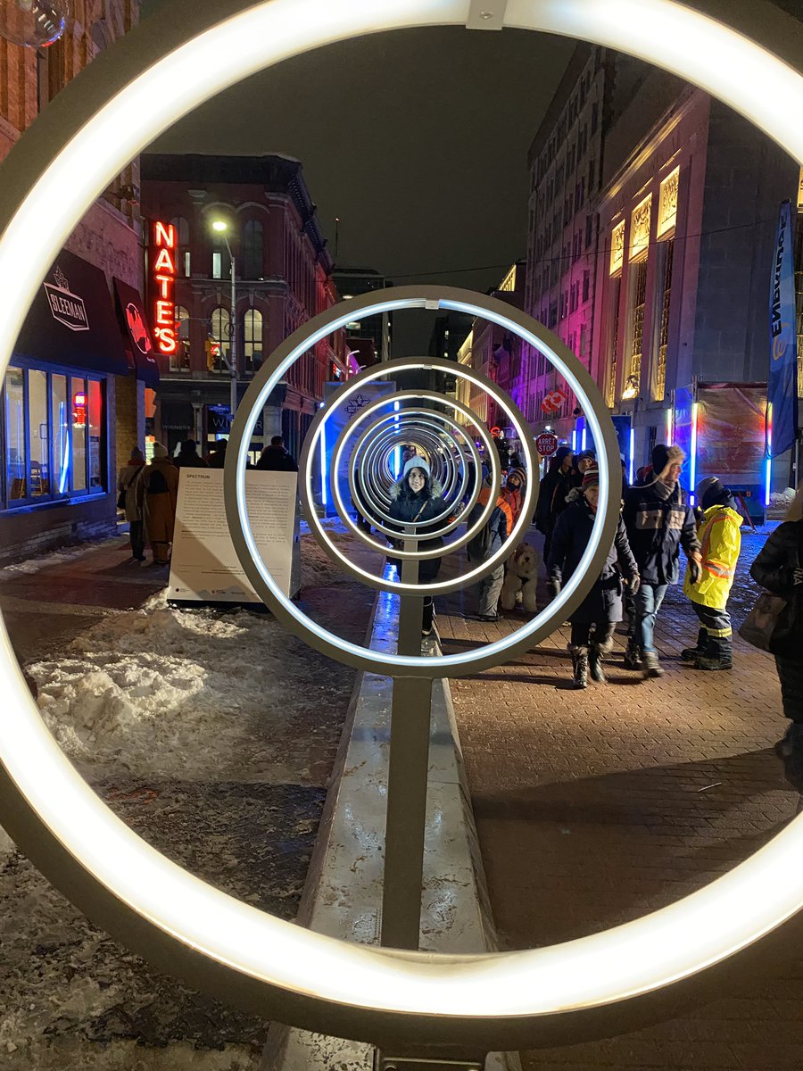 nopixelpushing's tweet photo. Tonight at #Winterlude2020 ❄️ we finally experienced how well @SparksStreet can be used for a festival. 👏🏼 Lights, interactive displays, art installations, street vendors, and even a silent disco! https://t.co/MIopGAmwzk