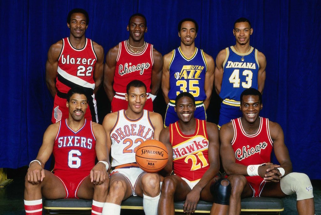 Super70sSports's tweet photo. 2020 NBA: “We’re having a slam dunk contest!”

1985 NBA: “Yeah, that’s cute.” https://t.co/EAcxsdbXL6