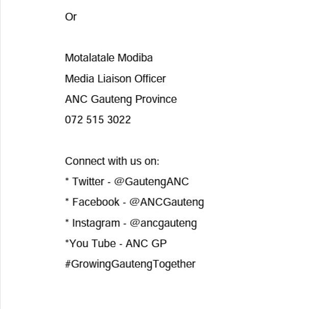 Gauteng ANC tweet media