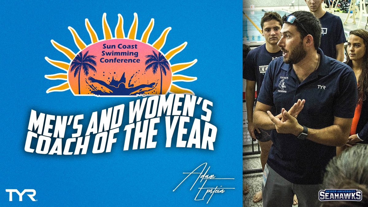 Keiser_SwimDive's tweet photo. Congratulations to Adam Epstein on winning both 
@SunCoastSwim
 Men's and Women's Coach of the Year! https://t.co/jFN3O8MGfz