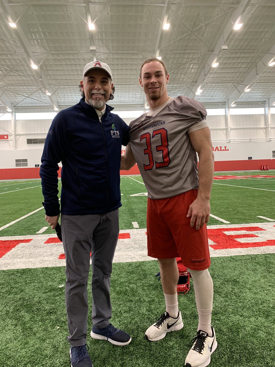 PTSMediaSports's tweet photo. @alexrparra had the opportunity to chat with @Nickholley07 of the @XFLRoughnecks as his team gets ready for week 2 of @xfl2020 action vs @XFLBattleHawks Watch here: https://t.co/tU8jQqENqw #ForTheLoveOfFootball #ForTheH #xflroughnecks #workingforhtown https://t.co/QFejeTNIYH