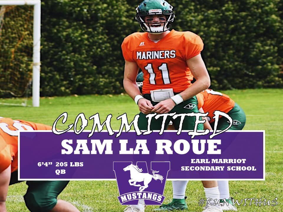 Western pleased to announce the commitment of Quarterback Sam LaRoue #RunWithUs
