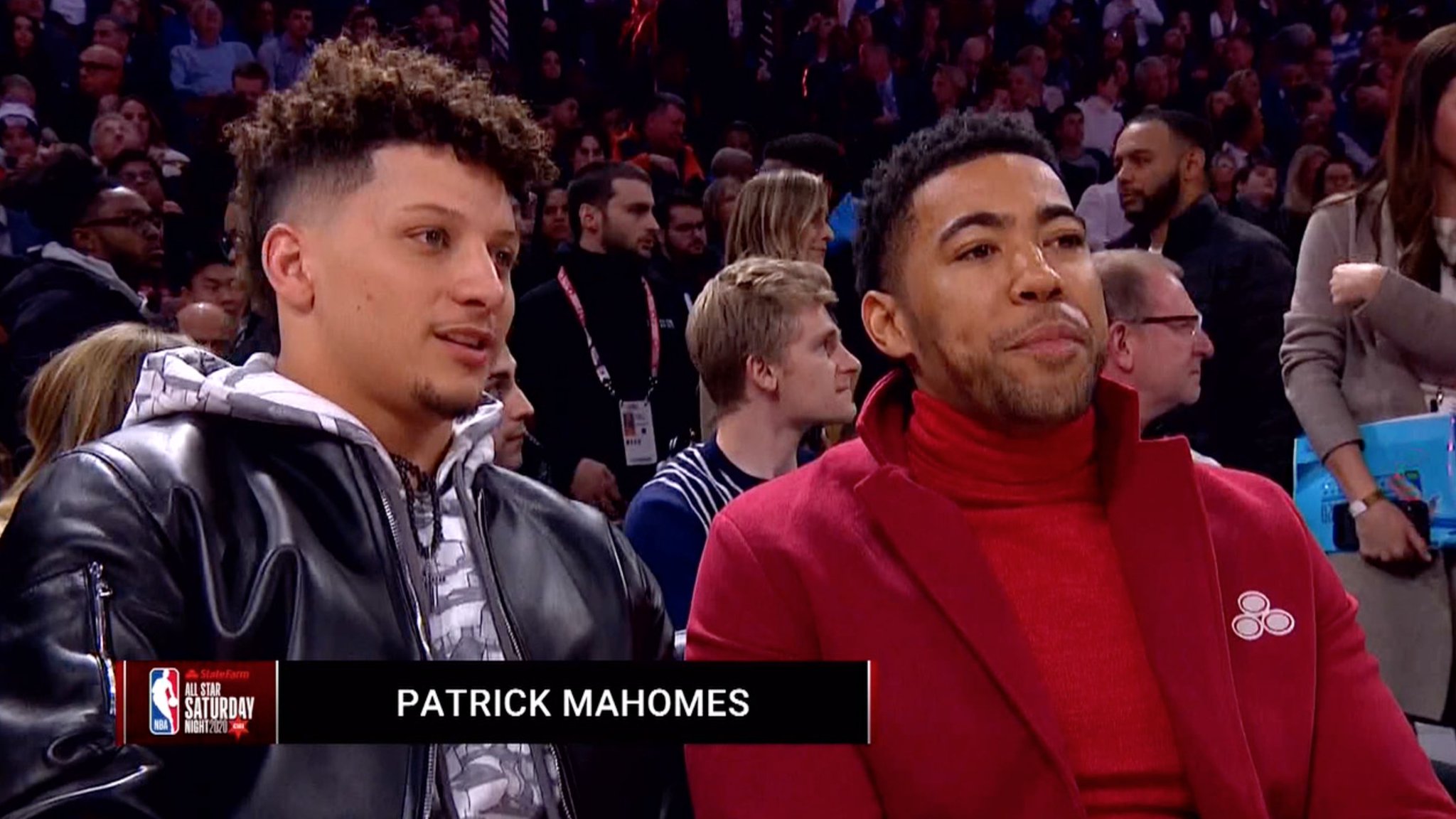 Nick Jacobs On Twitter Patrick Mahomes Just Hanging Out With Jake From State Farm At The Nba All Star Weekend No Big Deal