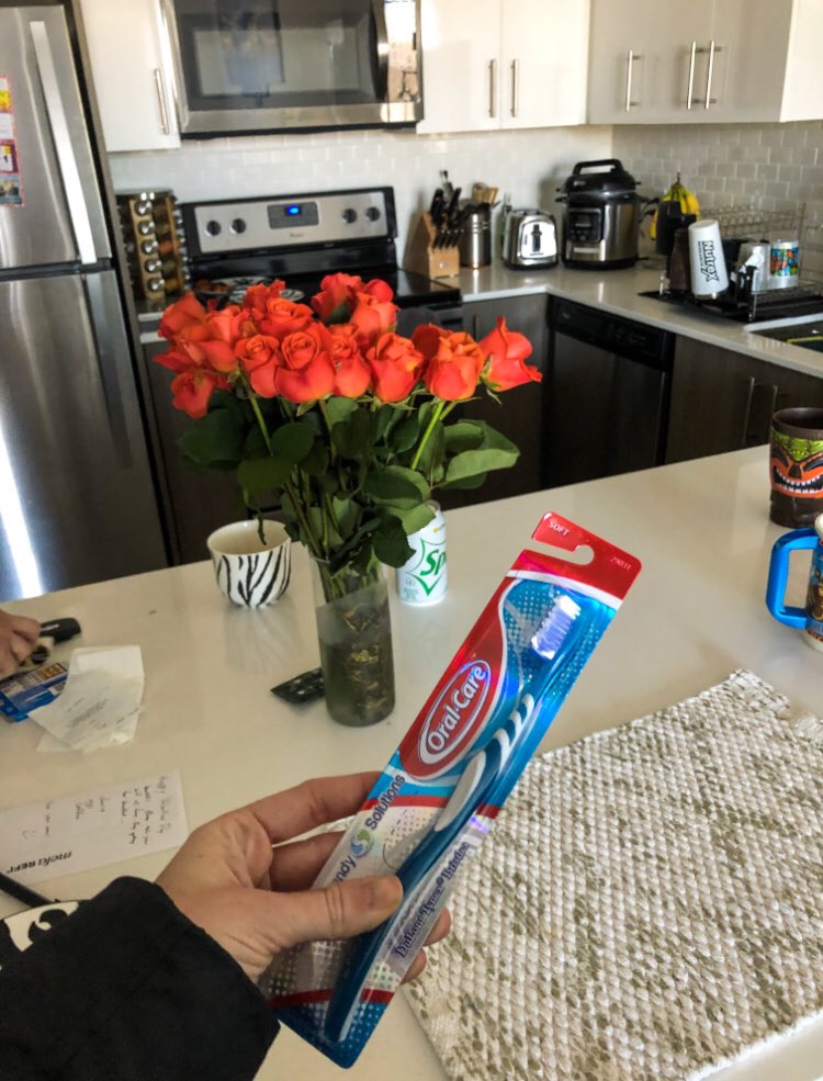 This is dating as an adult. A toothbrush is equivalent to a drawer for your shit. Amazing.