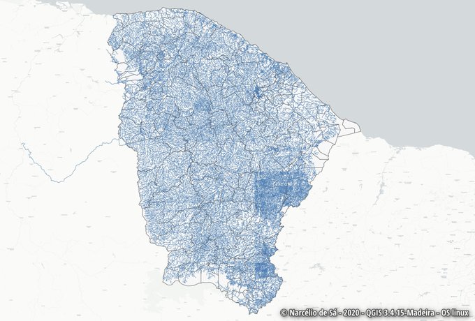 Mapa dos Rios no OSM