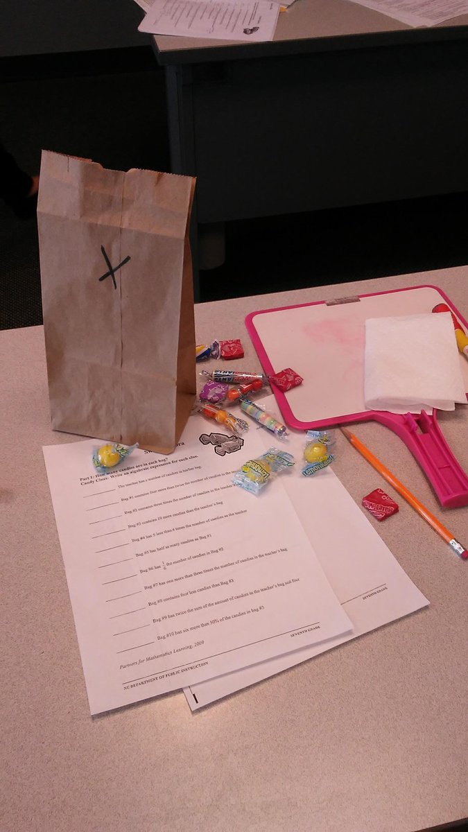 CourtneyMiddau1's tweet photo. It was so incredible to teach alongside @Enichols22 for #mathblast today! We filled bags full of candy and the students solved algebraic equations to solve for how much candy was in the bag!! They did incredible!
#gccedu https://t.co/N6VivYlWzK