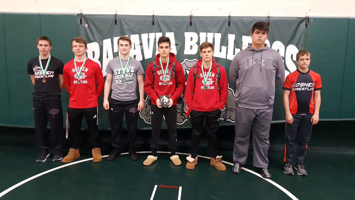 Batavia Wrestling Tournament 

Wainscot 6th
Reyes 3rd
Huff 1st (Fastest Pin Award)
Dunn 1st
Woodward 2nd
Hill 3rd
Helenthal 5th