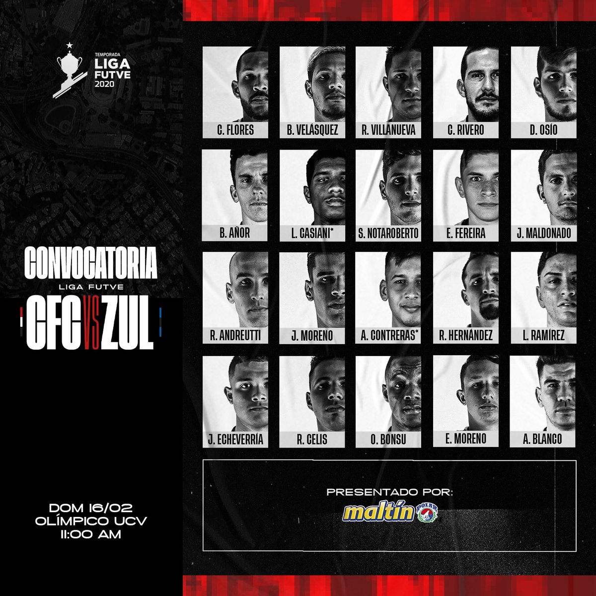 RaulZambrano7's tweet photo. Convocatorias para el #CaracaFC 🆚 #ZuliaFC
Yanoswky Reyes entró en la lista del petrolero.
#LigaFUTVE https://t.co/5gvrrLZXfF