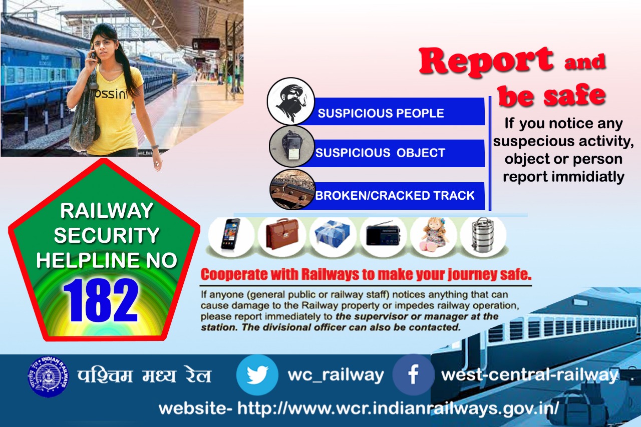 West Central Railway on Twitter "Security helpline number 182