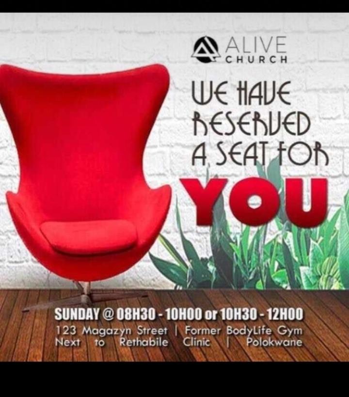 Nahvu's tweet photo. We all are equally important before God, see you @alivechurchza
Choose the service you will attend 08:30-10:00 or 10:00-12:00pm
#DivineSpeed2020 #Polokwane #Limpopo #GoLimpopo#JesusChrist #SundayService https://t.co/2X0sbLfH5X