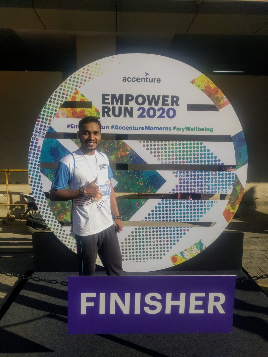 RaghavPandri's tweet photo. #5KRun done! #EmpowerRun2020 #AccenutreMoments #Bangalore #myWellbeing https://t.co/W5daOW7Jt8