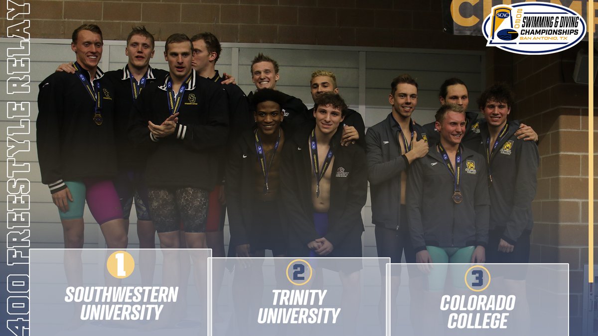 SCAC_Sports's tweet image. 🚨| @SUPirates men claim the 400 Freestyle Relay setting a new Josh Davis Pool record of 3:04.28!

#SCACChamps | #SCACSwim