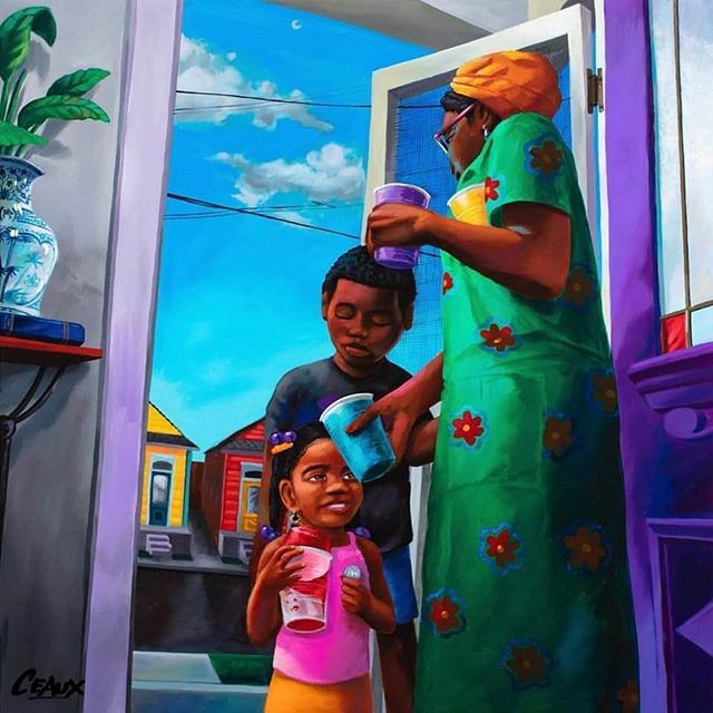 BSB_Collective's tweet photo. Obsessed with this piece by @ceauxartwork and all rh homemade almond joys my great aunt made me
#BlackSouthernBelle

Art by @ceauxartwork 
In honor of Black History Month #TheCandyLady
Courtney “Ceaux” Buckley https://t.co/nQVm7NbMTu