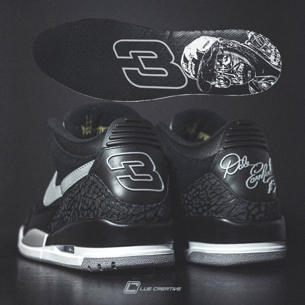 HarrisLue's tweet photo. Making their “On-Track” Debut tomorrow at the #Daytona500 #IntimidateEm #Jordan3 #Tinker3 #3ForDale @OfficialB2H @nicekicks https://t.co/L1wYWgBl0L