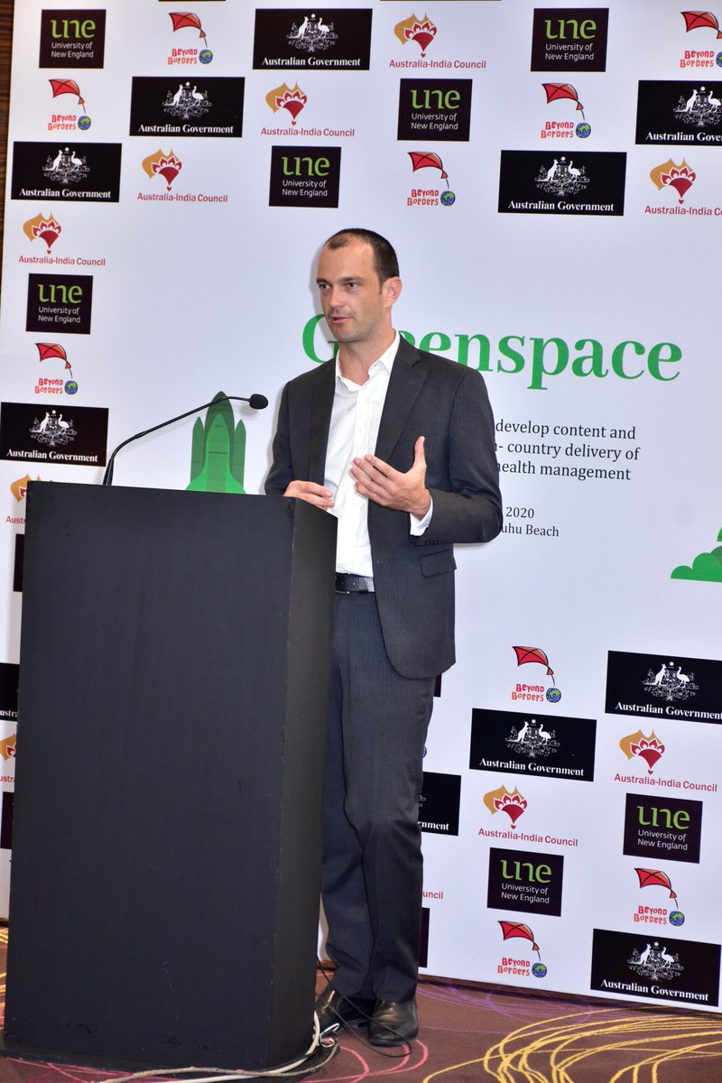 debra_dunstan's tweet photo. Seminars led by #uninewengland a great success in Mumbai and
Pune.  Supported by an @AusIndiaConcil
grant https://t.co/hdDfC80ruV and opened by Deputy Consul #DFAT, Chris Ellinger. 
Rich content for #OnlineEducation in health management and in-country
collaborations. https://t.co/whsNXCTwoV