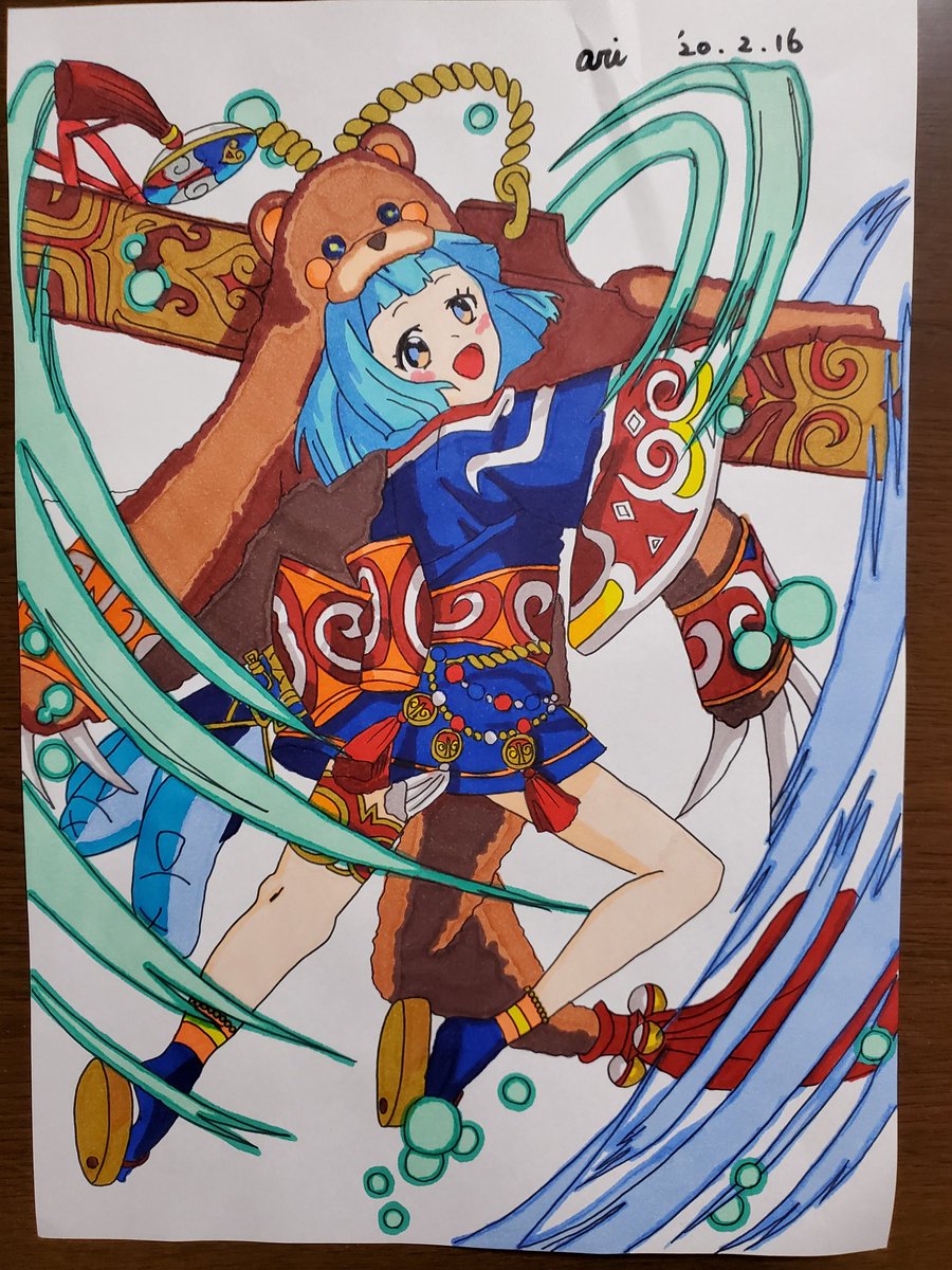 あり V Twitter 描いてみたくなったシリーズ この子は 癒されるわぁ 艸 しかし いつになったら 自己流で描けるんやぁ 逆転オセロニア オセロニアアート キムンカムイ