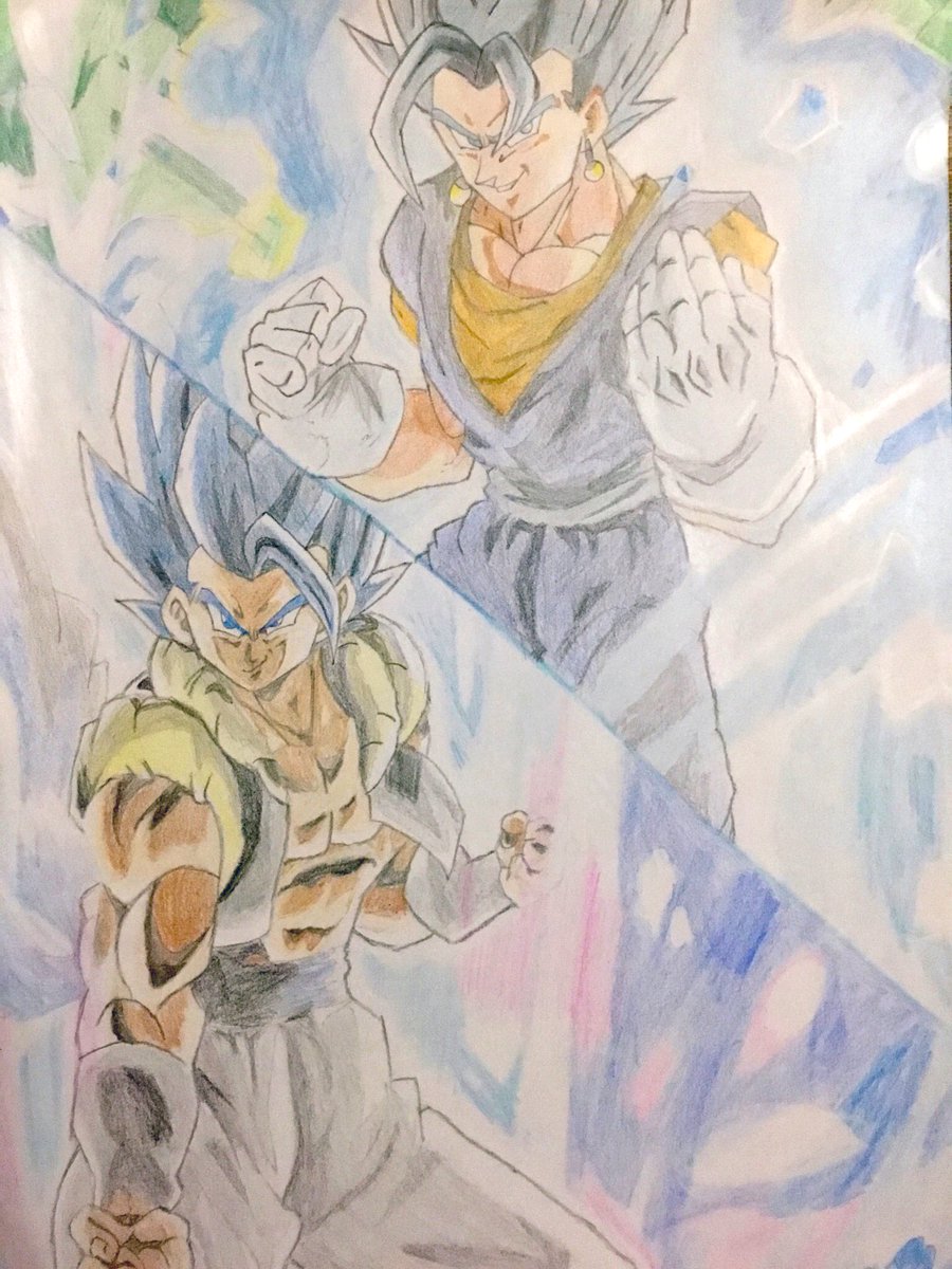 Tツム ゴジータブルー ベジットブルー 描いてみました ドラゴンボール ドラゴンボールイラスト ドラゴンボール超 ドッカン ドッカンバトル5周年 ゴジータブルー ベジットブルー 絵描きさんと繋がりたい 模写