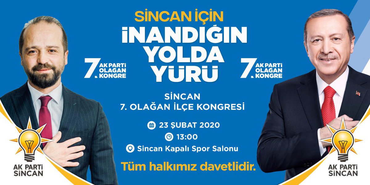 mgurler06's tweet photo. Sincan 7. Olağan Kongremize tüm halkımız davetlidir.
📆 23 Şubat Pazar
⏰ 13:00
📍Sincan Kapalı Spor Salonu https://t.co/5FKFxuR3td