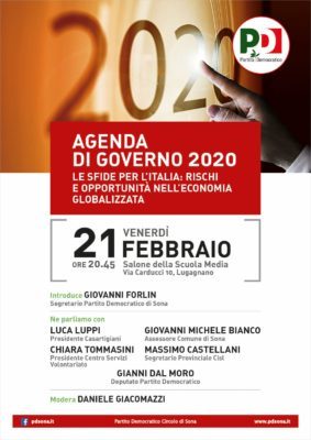 Agenda di governo 2020, Venerdì 21 Febbraio a Lugagnano pdsona.it/agenda-governo…