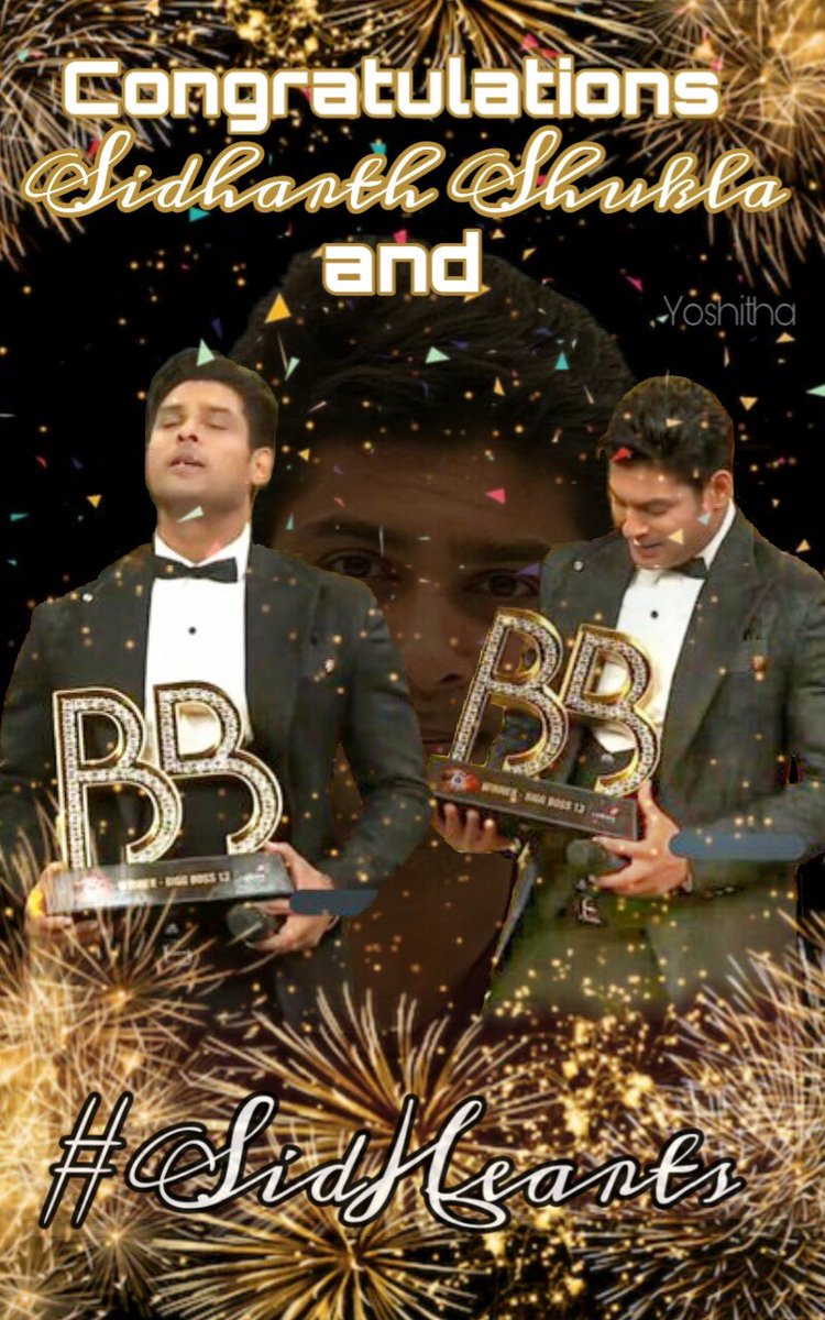 Here's a picture I edited today for our #ChampionSidShukla knew he is going to win from day 1. Congratulations @sidharth_shukla and #SidHearts 
#HistoricWinnerSid