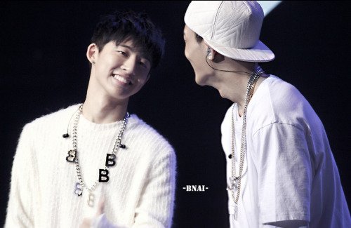 they way Double B looks at eachother and smile together 