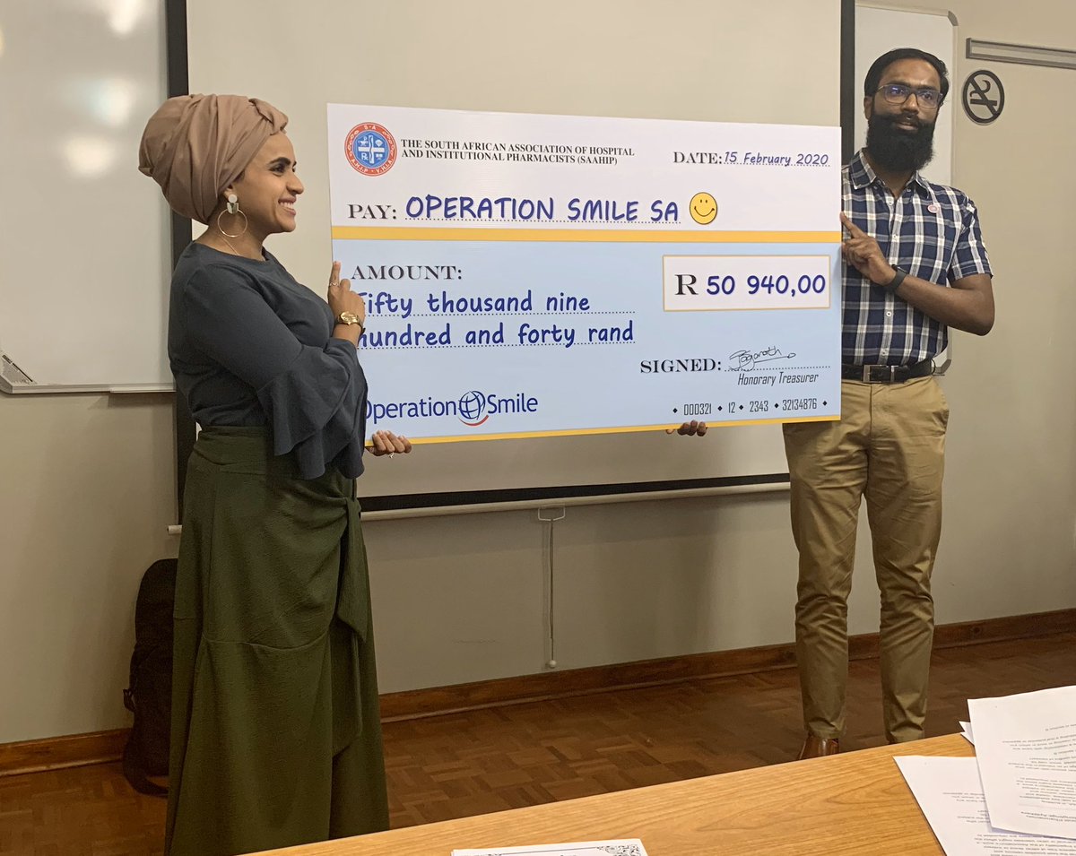 SAAHIP_Official's tweet photo. Saahip handing over cheque to OperationSmile, our bid to help improve the life of a little one!!! At #saahipconference2020 we will be pledging again for this good cause! Join in and #makeasmile come true! 

#operationsmile @operationsmile https://t.co/jSIRbrdIZr