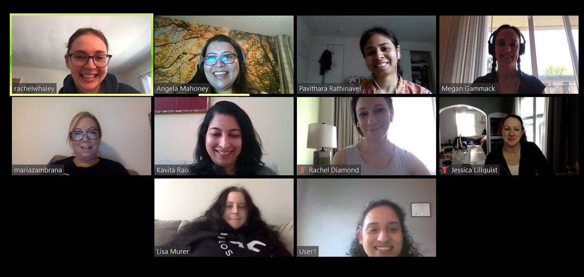 Last night was the amazing start of <a href="/RADWomenCode/">RAD Women Code</a> Group O session, now called as "Runtime Terrors" 
along with my co-coach #RachelWhaley 
A big thanks to RADWomen team <a href="/icloudsf/">Angela Mahoney</a> <a href="/MellyCodes/">Melissa Hansen</a> @KierenJameson for giving me opportunity as returning coach 😀 Look at the happy faces 😍