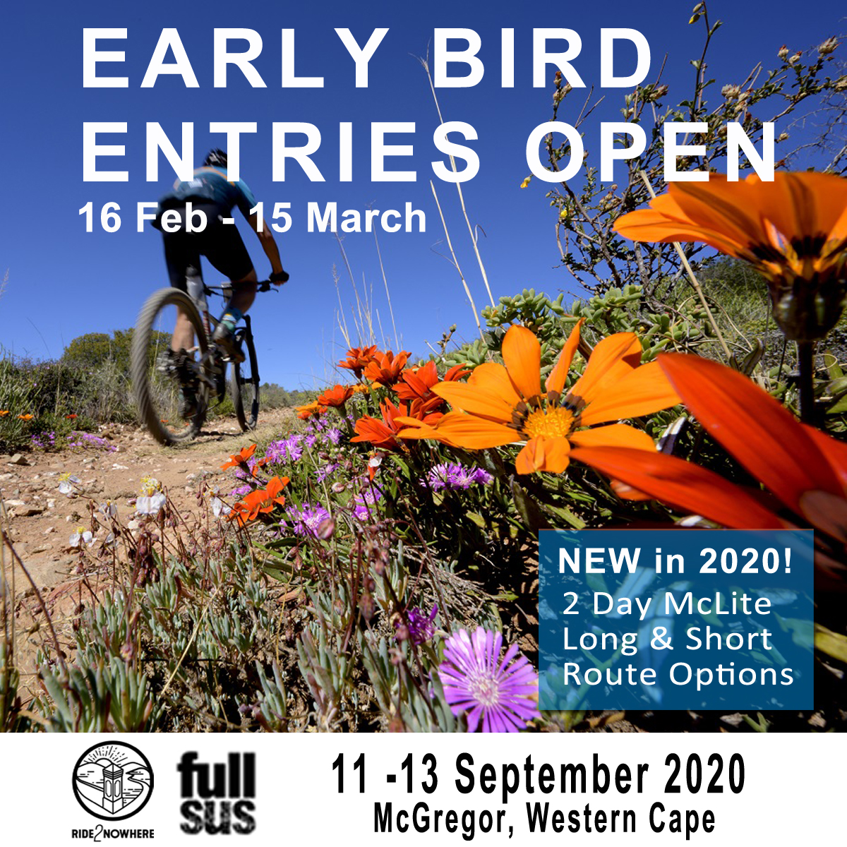 r2nevents's tweet photo. EARLY BIRD ENTRIES OPEN FROM 16th February 2020 - 15 March 2020 β 10% IMMEDIATE DISCOUNT! - https://t.co/awwLpRInXo Payment Plans Available #ride4everyone #revive #refresh #revamp #mtbfun #mtb #mcgregor #cycling #discovertwc # https://t.co/DiHKsLF1ML