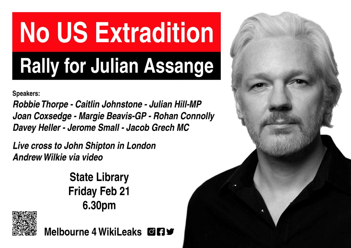 Kicking off global events #NoUSExtradition #Rally4Assange at State Library VIC. 6.30pm. Speakers, music and live cross to John Shipton, video from <a href="/WilkieMP/">Andrew Wilkie MP</a> <a href="/Candles4Assange/">Candles4Assange Alex🔥PardonAssange!</a> <a href="/wikileaks/">WikiLeaks</a> <a href="/DEAcampaign/">The Don't Extradite Assange Campaign Has Moved</a>