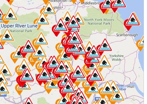 Dozens of flood alerts and warnings for North Yorkshire as #StormDennis sweeps through: bbc.in/2OUHmtx