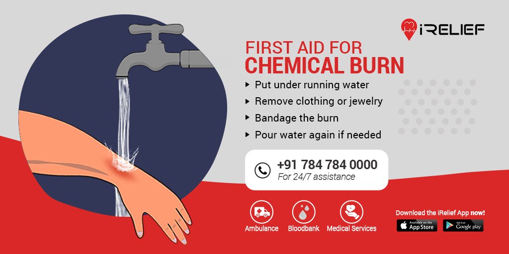 chemical burn first aid