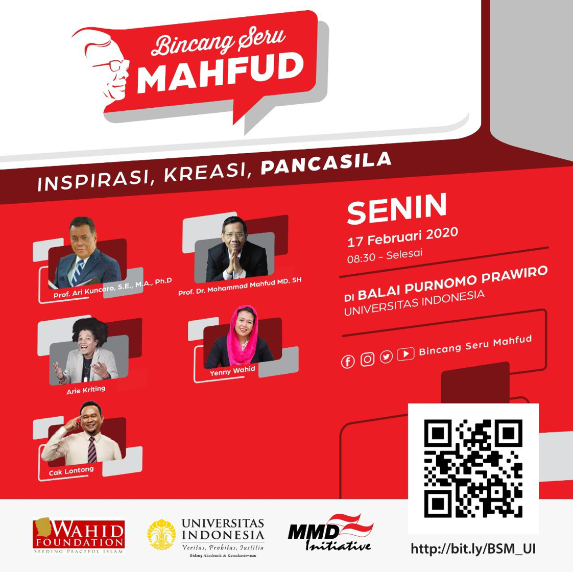 Jangan lupa besok pagi ktemu di Balai Purnomo Prawiro Universitas Indonesia...bincang tentang Pancasila dgn bahagia...salam lemper