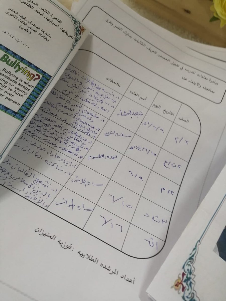 aljawda55's tweet photo. تم تفعيل برنامج ( التنمر ) من خلال الاذاعات وحصص الانتظار وحصص النشاط بمشاركة معلمات ورائدات الفصول والمرشدة الطلابية مدرسة مجمع الخرفة حرصاً وتوجيهاً من إداراتها .. وذلك من تاريخ ١٥-١٩/  ١٤٤١/٦ https://t.co/JIfYGfp6aA