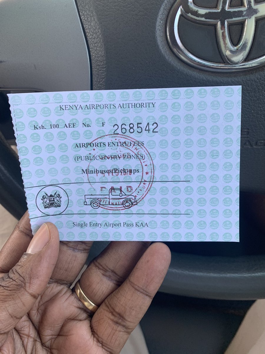 Why is <a href="/KenyaAirports/">Kenya Airports Authority</a> charging motorists Sh100 per hour parking fee at Kisumu airport. At JKIA it’s Sh60 @ hr. And the receipts are manual. Is this not theft?