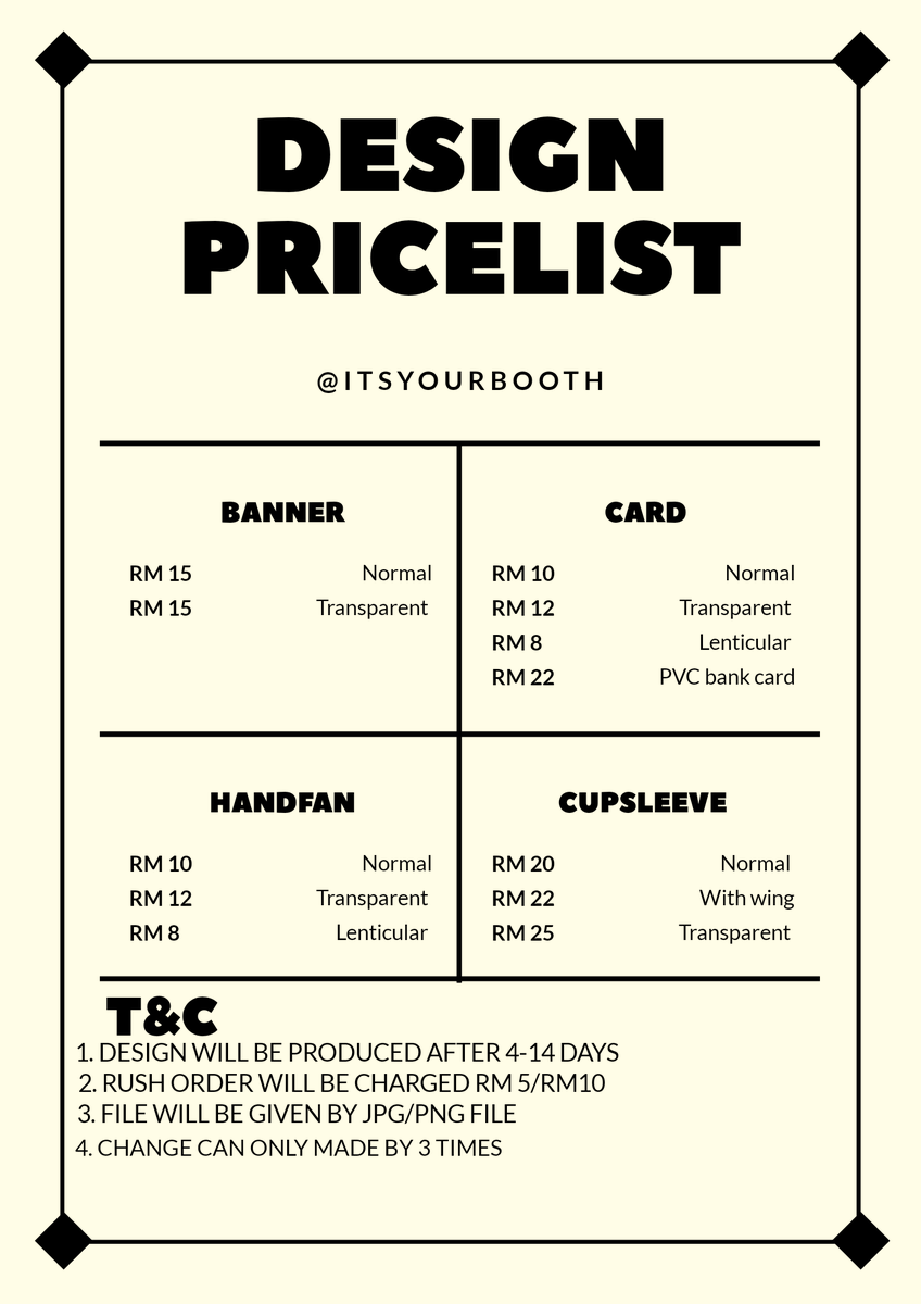 services] itsyourbooth! on Twitter: "New design price list!!! ❤️ DM for more information if interested ✨ https://t.co/AI94avpUYV" / Twitter