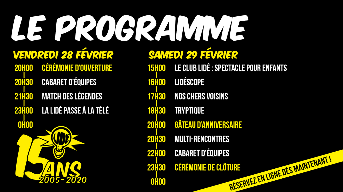 LIDEdeCergy's tweet photo. @DrolesMadaires Et voici le programme de notre festival #15ansLidé
Réservations sur https://t.co/t6ivdQxDy3 https://t.co/2tRAOnmGEw