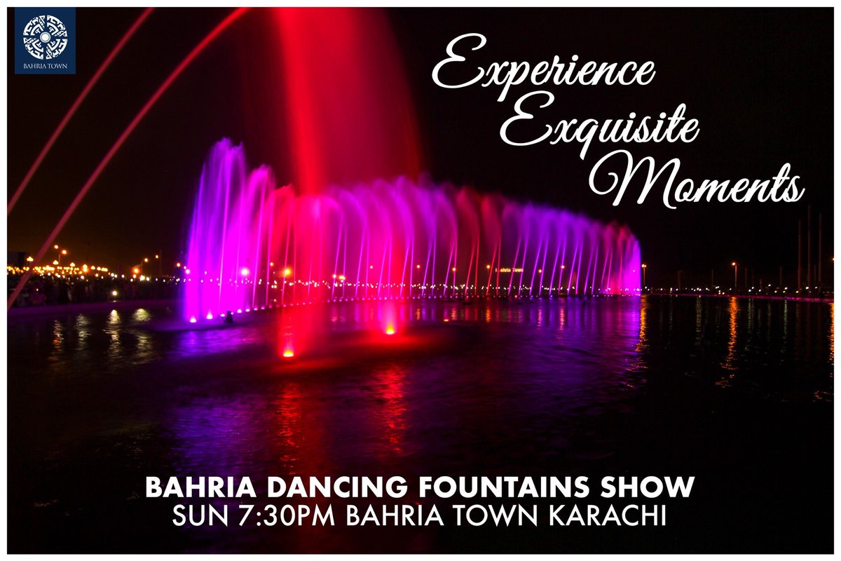 btkupdates4144's tweet photo. Experience exquisite moments at Bahria Dancing Fountains Show on Sunday, 7:30pm at Bahria Town Karachi.
#BahriaDancingFountains #WeekendFun #BahriaTown #Karachi #BahriaTownKarachi #Golfcity #Rafistadium #BahriaParadise #Sportscity #AliBlock #QuaidBlock https://t.co/ZlFuLZbugd