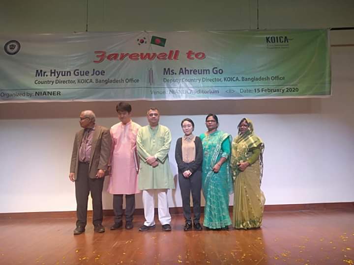 MdAmirH24013944's tweet photo. Farewell Reception to KOICA Country Director ⁦@joe_koica⁩ and Ahreum Go at NIANER #Mugda.  Joe has been an outstanding ambassador for people of Korea in #Bangladesh. We gave our friend a #Bangla name today - Akash. Thank  you for all you have done, we will miss you! @saberhc https://t.co/7K9Pvk0eTx