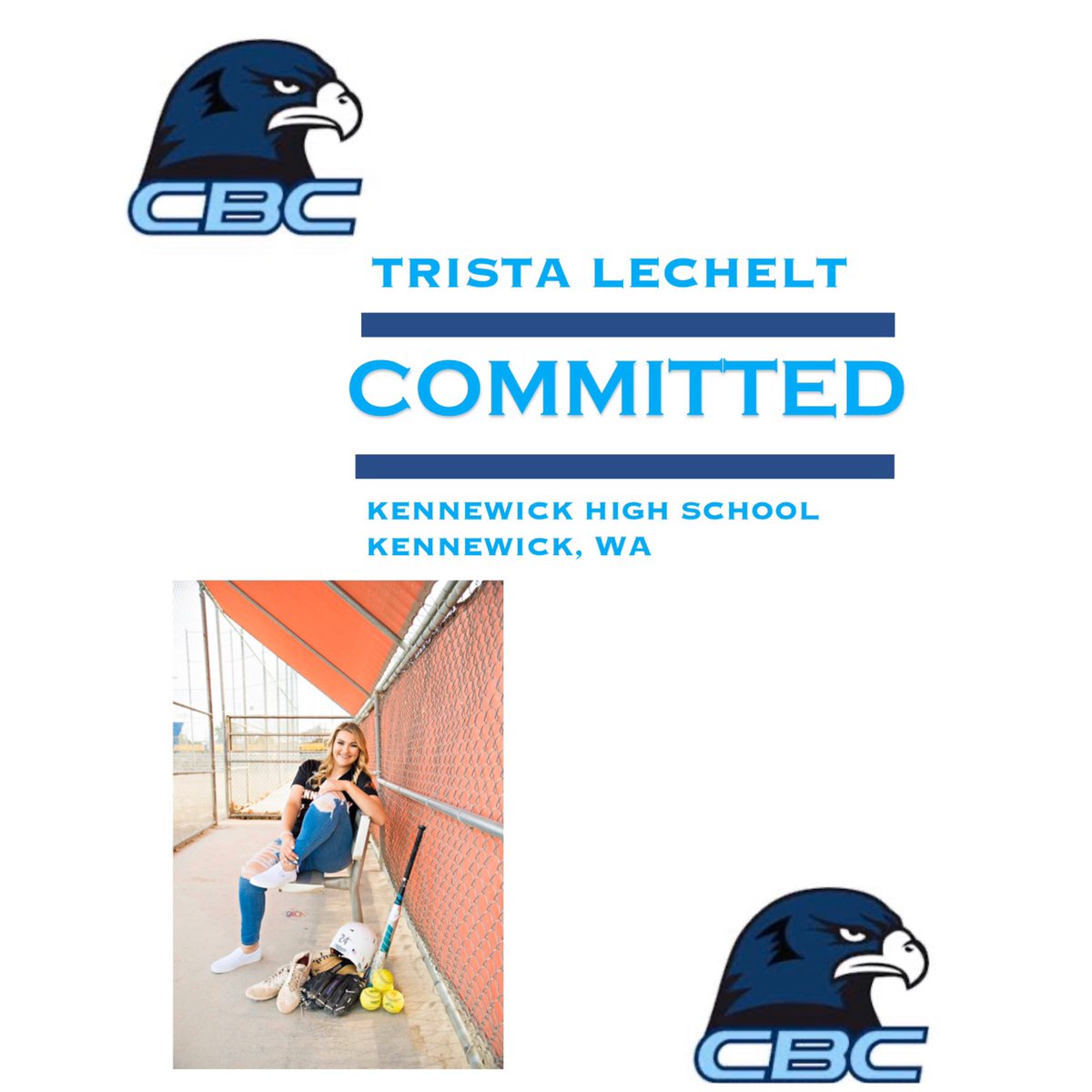 COMMITTED | help us welcome our newest hawk!                                           Trista Lechelt will join the hawk family in the fall of 2020! Fun fact: she played baseball growing up and never wanted to give softball a chance until middle school and fell in love!#GoHawks🦅