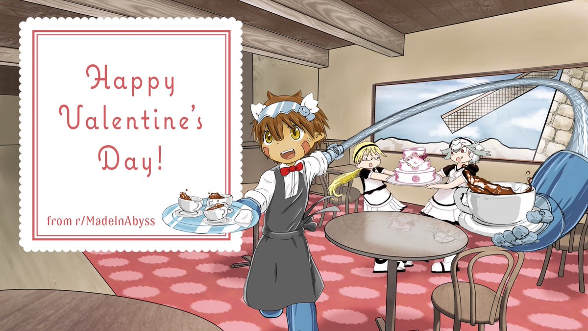 r/madeinabyss (@rmadeinabyss) on Twitter photo Valentine's day Collab!
#madeinabyss #メイドインアビ
Big thanks to all the artists that contributed:
<a href="/easy_alpha/">Easy_Alpha</a> - Reg
CarpeDiem - Riko and Prushka
Alk - Background
<a href="/ShizukaMiko/">PriestessShizuka</a> -Background details and final edits.
Enjoy! Valentine's day Collab!
#madeinabyss #メイドインアビ
Big thanks to all the artists that contributed:
<a href="/easy_alpha/">Easy_Alpha</a> - Reg
CarpeDiem - Riko and Prushka
Alk - Background
<a href="/ShizukaMiko/">PriestessShizuka</a> -Background details and final edits.
Enjoy!