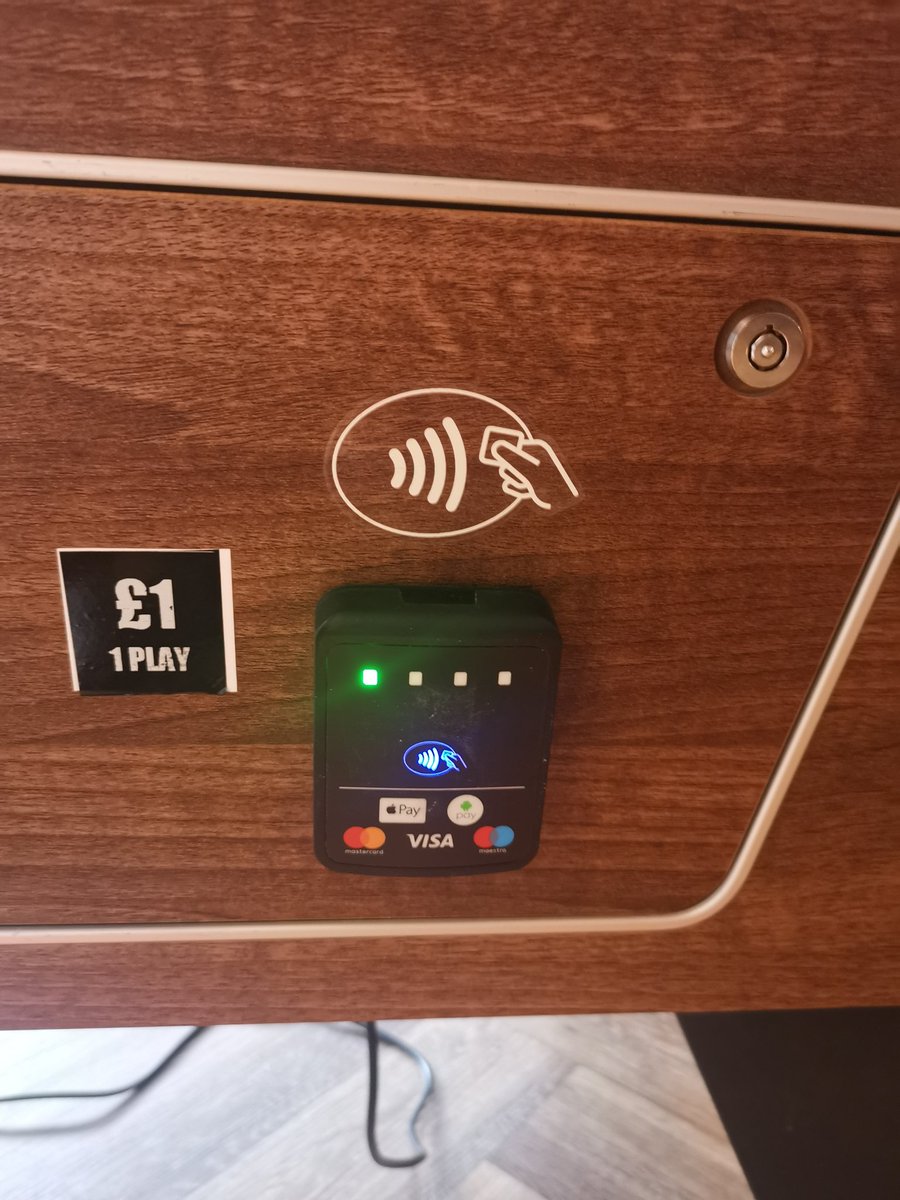 A pool table where you can pay contactless. The future right there!