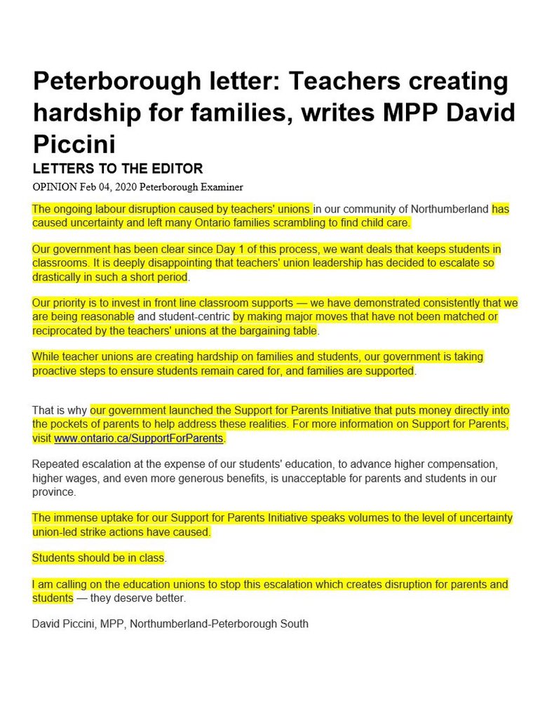 WendyGoodes's tweet photo. It appears yet again that the @OntarioPCParty dictates what their caucus members can say. The next oops in their attempts to undermine democracy. They were given some latitude this time in changing the form message: @LisaThompsonMPP added a lot more mistruths than @DavidPiccini. https://t.co/pqOBx5wShy