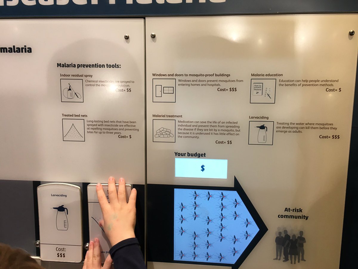 RobLieberthal's tweet image. Favorite @museumofscience activity - #costeffectivness analysis of #malaria prevention and intervention. Teaching #healtheconomics at a young age to my kids.