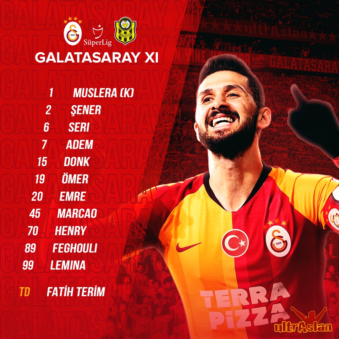 ultrAslan's tweet photo. GALATASARAYIMIZIN İLK 11'İ!

#BugünGünlerdenGALATASARAY

#ultrAslan https://t.co/mtPRMdkZXj