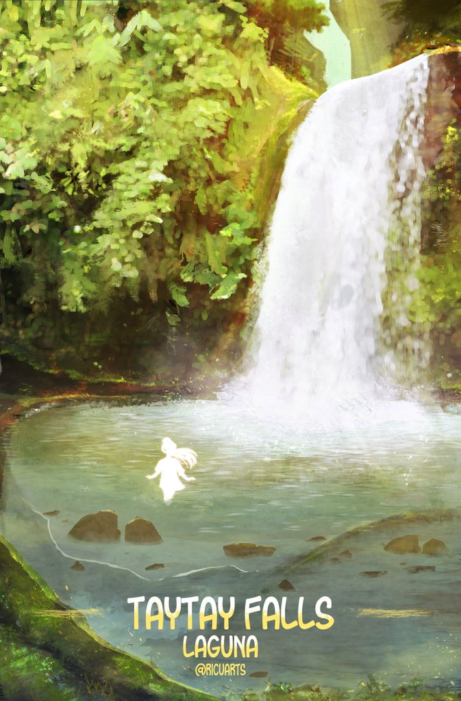 ricuarts's tweet photo. My full piece for the charity zine of @AshfallP ! Thank you to everyone making the zine a reality! ✨

My inspiration was a photographer catching a glimpse of a diwata in front of the falls https://t.co/tTbN19mrNJ