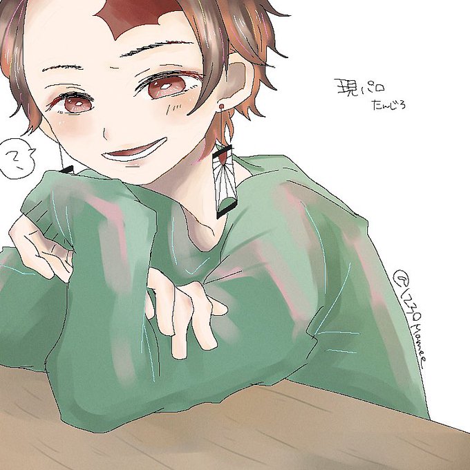 なまむぎタグお迎え中さんがTwitterに投稿した竈門炭治郎(鬼滅の刃)のイラスト。