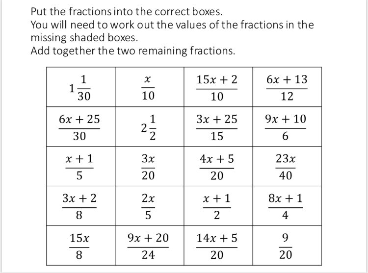 New resource: addaing algebraic fractions #mixedattainmentmaths