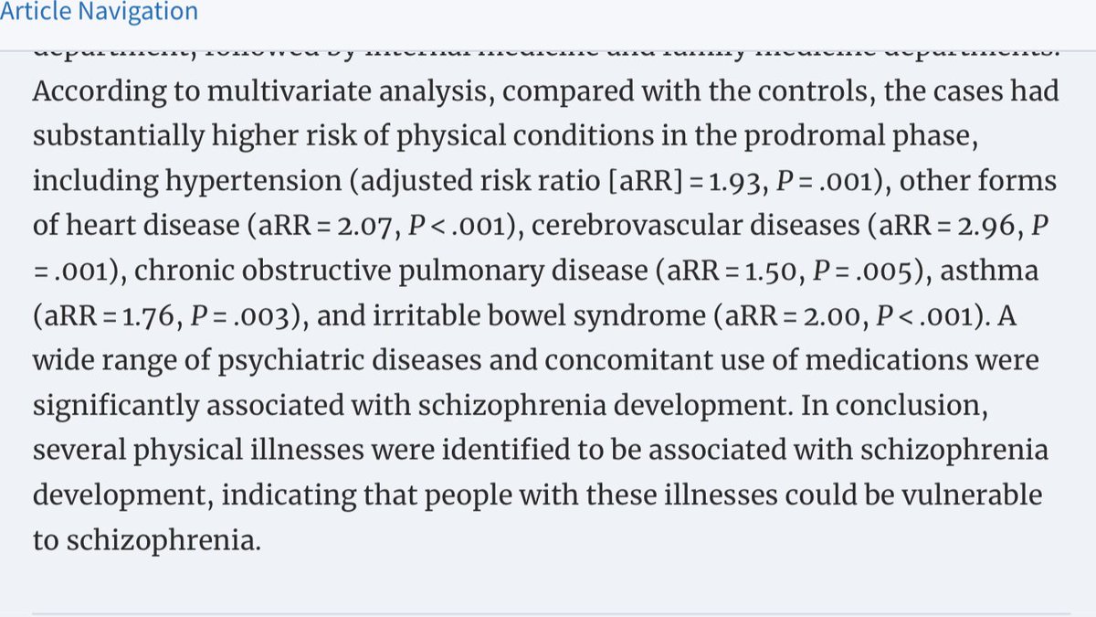 Joseph Firth (@josephfirthuom) on Twitter photo New <a href="/SchizBulletin/">Schizophrenia Bulletin</a> paper shows Even prior to diagnosis, people with severe mental illness have higher risk of cardiometabolic/vascular diseases
academic.oup.com/schizophreniab…
Great need for providing integrated physical+mental healthcare at all treatment stages and to all ages New <a href="/SchizBulletin/">Schizophrenia Bulletin</a> paper shows Even prior to diagnosis, people with severe mental illness have higher risk of cardiometabolic/vascular diseases
academic.oup.com/schizophreniab…
Great need for providing integrated physical+mental healthcare at all treatment stages and to all ages